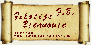 Filotije Bicanović vizit kartica